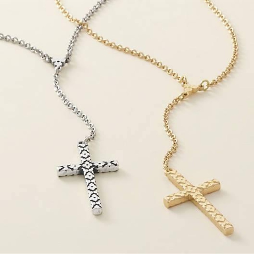 Floral Latin Cross Necklace